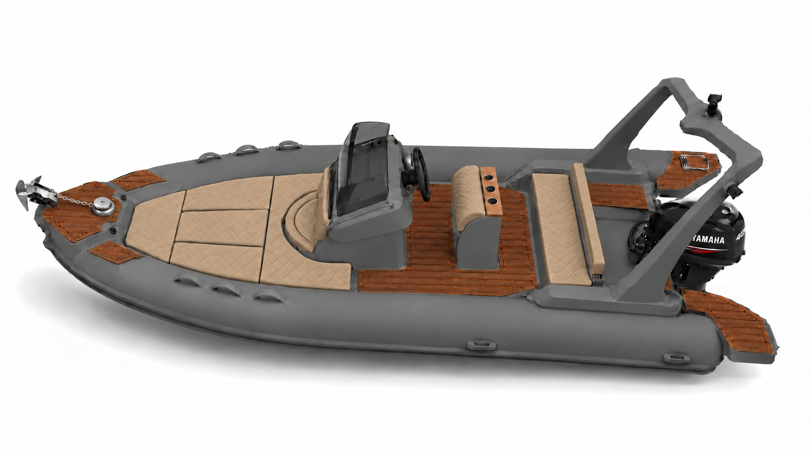 Explorer Sea 6.4 su sfondo bianco, prua a sinistra