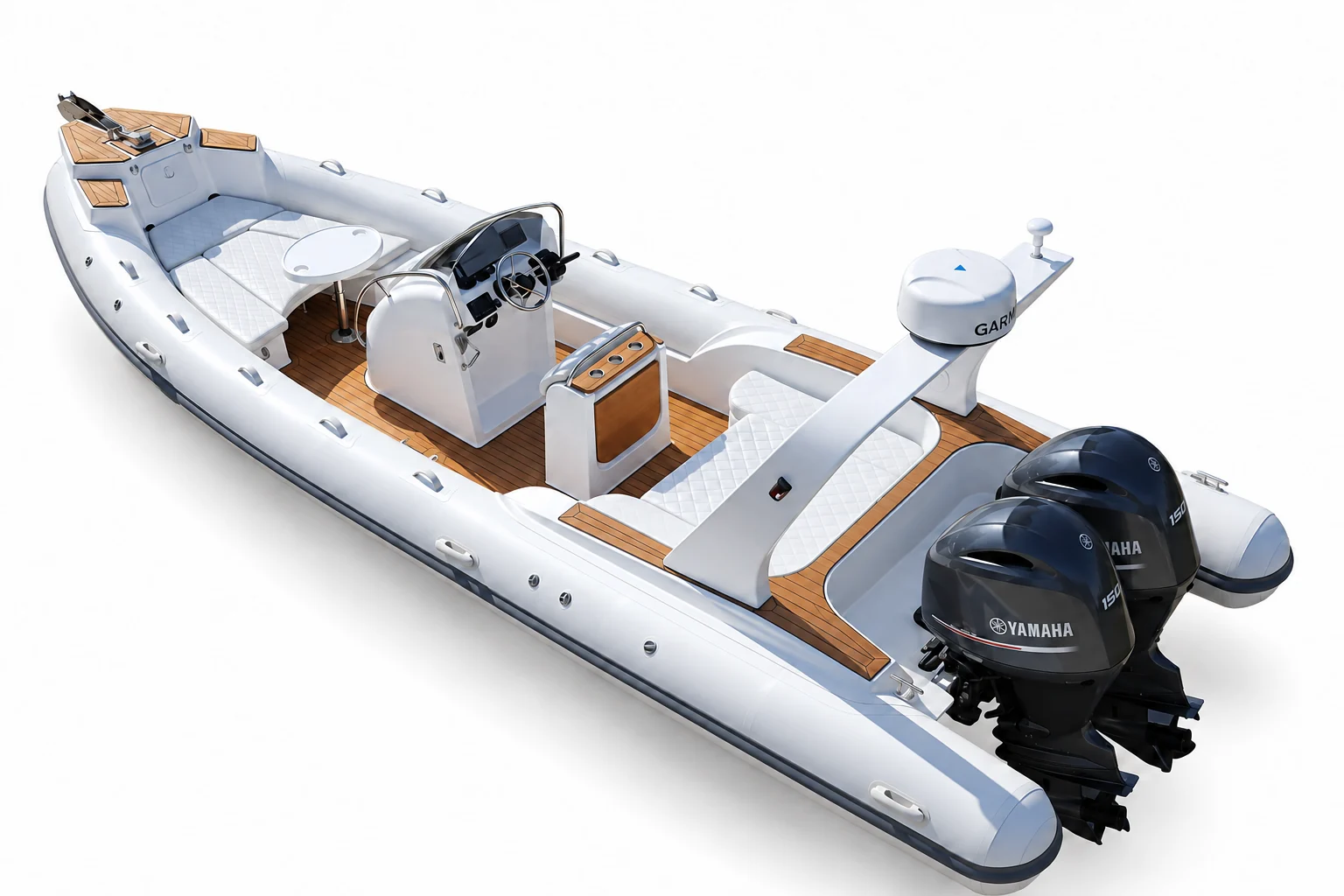 Explorer Sea 7.7 bianco, vista opposta con prua a sinistra